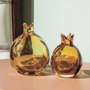 Axyaa Pomegranate Glass Vase Flower Arrangement Desktop Ornament