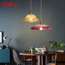 Axyaa Brass Glass Pendant Lights - Nordic Minimalist Japanese Style Chandelier for Home and Restaurant
