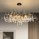 Axyaa Black Crystal Raindrop Chandelier for Elegant Living Space