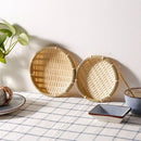 Axyaa Handmade Bamboo Sieve Raft Dustpan Bread Basket Storage Organizer