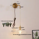Axyaa Copper LED Wall Lamp Sconce with Glass Shade & Pull Chain Switch