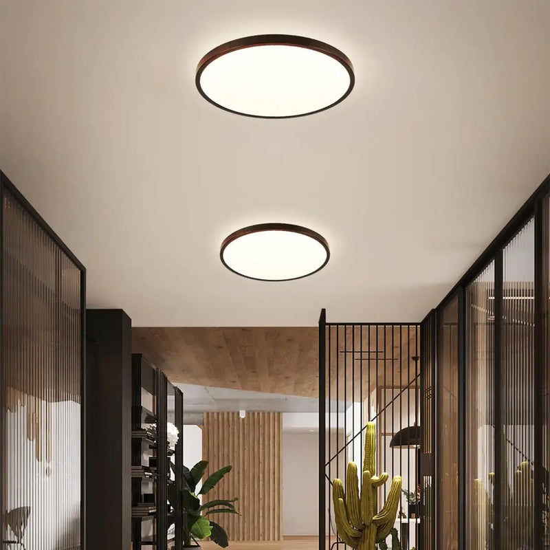 Axya Wood LED Ceiling Lamp: Modern Nordic Lighting Fixture for Living Room & Bedroom