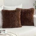 Axyaa Cozy Plush Cushion Cover 45x45cm White Grey Decor Pillowcase