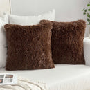 Axyaa Cozy Plush Cushion Cover 45x45cm White Grey Decor Pillowcase