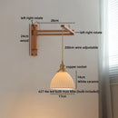 Axyaa LED Wall Light with White Ceramic Shade - Japan Style Stair & Bedside Lamp