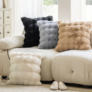 Axyaa Faux Rabbit Fur Pillow Cover for Sofa, Bed, or Chair - Soft, Fluffy, Decorative
