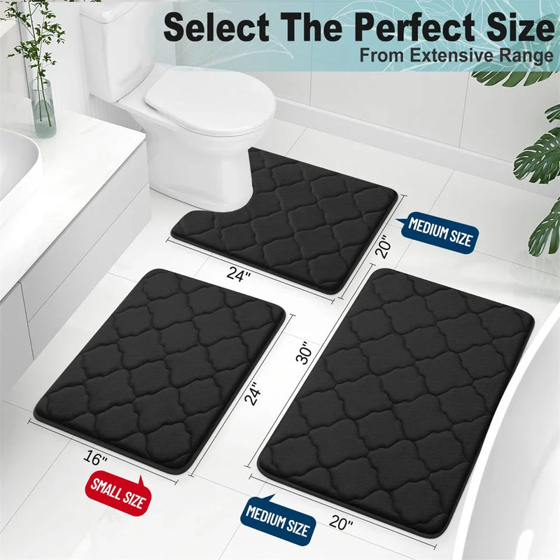 Axyaa Soft Memory Foam Bathroom Mat - Non-slip, Absorbent, Washable Rug