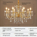 Axyaa Golden Crystal Pendant Lighting for Luxury Living Spaces