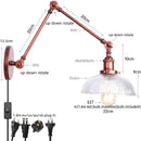 Axyaa Vintage Loft LED Wall Light Fixture Indoor Industrial Glass Lamp