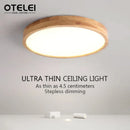 Axyaa Round Solid Wood LED Ceiling Lamp for Home Indoor Lighting