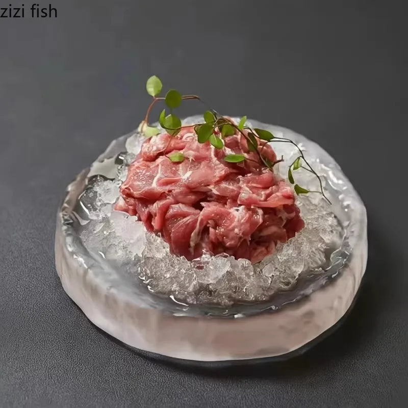 Axya Glass Dinner Plate Set for Steak, Dessert, Sushi, Snacks & More