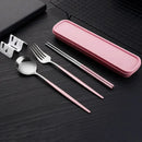 Axyaa Stainless Steel Portable Cutlery Set for Home, Picnics & Students – 3pcs