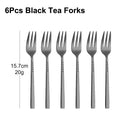 Axyaa Stainless Steel Coffee Tea Fruit Fork Set, 6/12Pcs Gold Sliverware Cake Ice Cream