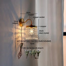 Axyaa Crystal Copper LED Wall Light Fixture for Kitchen Bedroom Home Decor