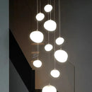 Axyaa Cobblestone Ceiling Chandelier Hanging Light Fixture for Villa Hotel Loft Stair Lighting