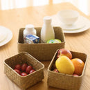 Axyaa Wicker Storage Basket Picnic Laundry Organizer Fruit Seaweed Box