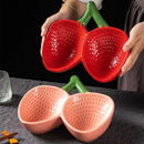 Axyaa Strawberry Ceramic Plate for Seafood, Sashimi, Fruit Salad - Molecular Cuisine Tableware