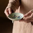 Axyaa Ceramic Tea Tray & High Leg Fruit Tray - New Chinese Style, Retro Dim Sum Design