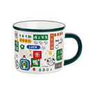 Axyaa Retro Ceramic Mug with Cover, Water Mugs, Breakfast Cup, National Fashion