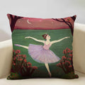 Axyaa Beauty Girl Cat Print Linen Pillowcase Portrait Cartoon Home Decor Cover