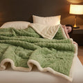 Axyaa Geometric Pattern Fleece Winter Blanket, Queen Size Plush Bedspread