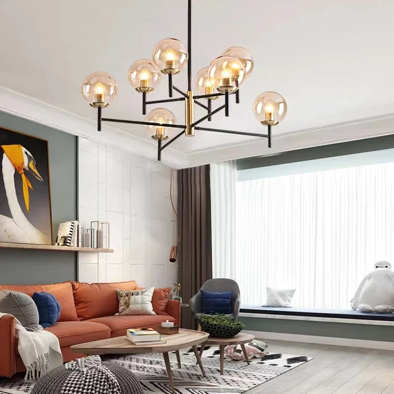 Axya Nordic Chandelier: Elegant Wrought Iron Ceiling Lamp for Home Lighting Fixtures