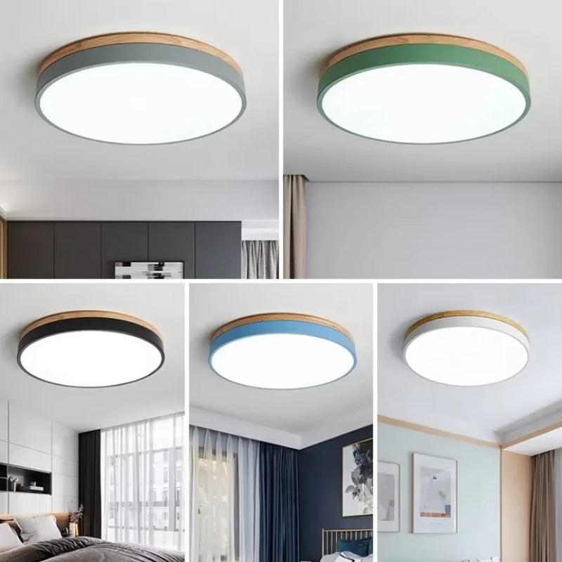 Axyaa Nordic Macaron Wood Ceiling Light for Home Decor and LED Lighting