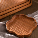 Axyaa Hand-carved Rosewood Tea Tray Japanese Dessert Plate Oval Saucer Decor