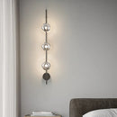 Axyaa Nordic Glass Wall Light Modern Metal Wall Sconce for Bedroom
