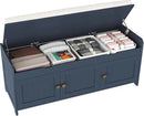 Axyaa Shoe Storage Bench with Cushioned Seat, Wooden Entryway Shoe Cabinet
