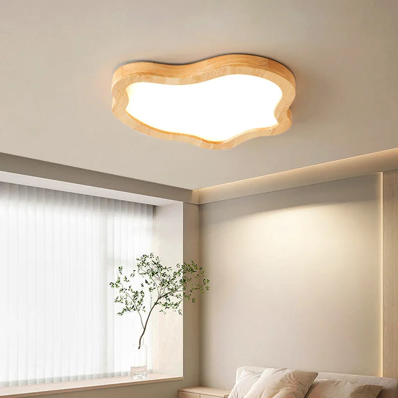 Modern Cloud Shape Wooden LED Ceiling Light for Home Living Room by Axya