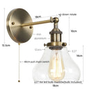 Axyaa Red Bronze LED Wall Lamp with Pull Chain Switch and Clear Glass