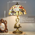 Axyaa Modern Brass Table Lamp LED Tiffany Shell Decor Retro Copper Desk Light