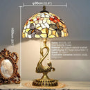 Axyaa Modern Brass Table Lamp LED Tiffany Shell Decor Retro Copper Desk Light