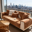 Axyaa Plush Lamb Wool Sofa Cover: Soft, Warm, Non-Slip Slipcover for Modern Living Room