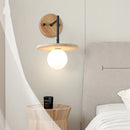 Axyaa Yellow Travertine LED Wall Lamp Nordic Stair Light Fixtures Iron Pull Chain