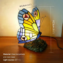 Axyaa Tiffany Butterfly Table Lamp Retro Luxe Stained Glass Desk Lamp