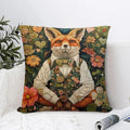 Axyaa Whimsical Animals Cushion Cover: Fox, Rabbit, Tiger, Bird Pattern for Sofa, Bedroom, Car