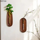 Wooden Wall Vase by Axyaa: Unique Room Decor for Flowers & Plants