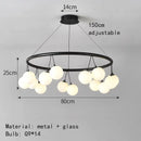 Axyaa Cherry Pendant Light - White Glass Chandelier for Living Room & Dining Table