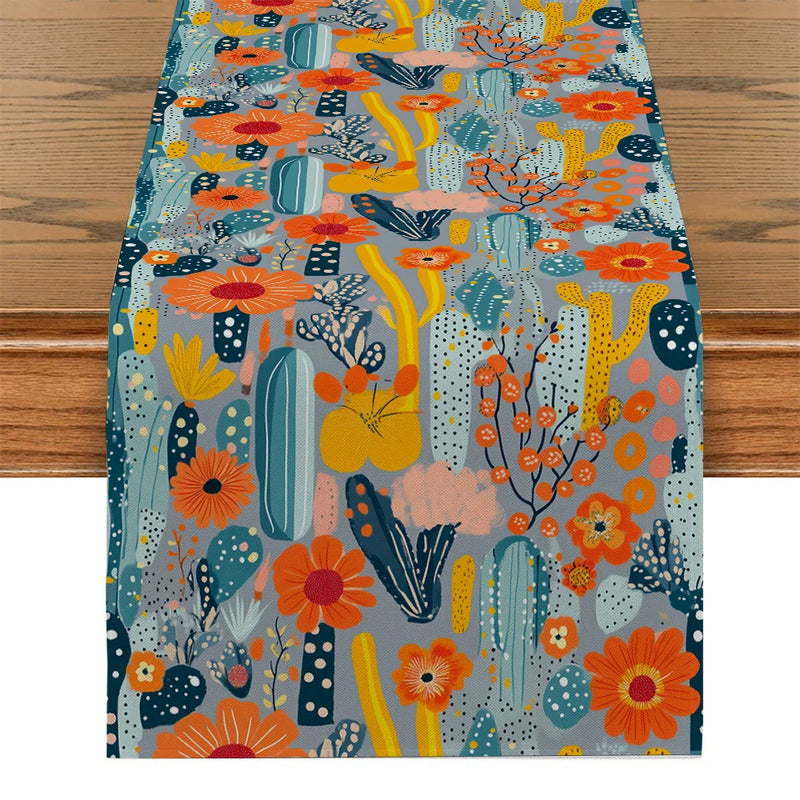 Axyaa Cactus Flower Table Runner for Home and Party Decor