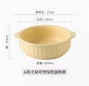 Axyaa 6-inch Double Ear Baking Bowl & Steamed Egg Bowl, Ceramic Salad Plate