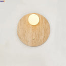 Axyaa Wabi Sabi LED Wall Lamps White Glass Yellow Travertine Light Fixture