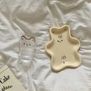 Axya Cute Bear Ceramic Plate Set for Kitchen Storage and Display