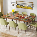 Rustic Axyaa Dining Table: 70.9-Inch Wood Table for 6-8 People with Metal Frame