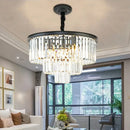 Axyaa Multilayer Crystal Chandelier Modern Luxury Glass Hanging Lamp