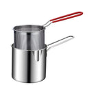 Axyaa Stainless Steel Fryer Pot with Basket for Gas Stove and Induction Cooker
