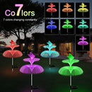 Axyaa Solar Garden Lights: Double Jellyfish & Butterfly Design, 7-Color Changing Solar Flower Lights