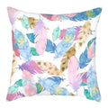 Axyaa Peacock Feather Polyester Cushion Covers - Leaf Printed Decorative Pillow Cases