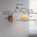 Modern Nordic LED Wall Light White Umbrella Style with Swing Copper Arm by Axyaa